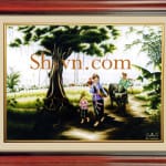 乡村风景画手工刺绣=幸福在一起　11＝SHVN 1111 - 50cm x 75cm. (2)